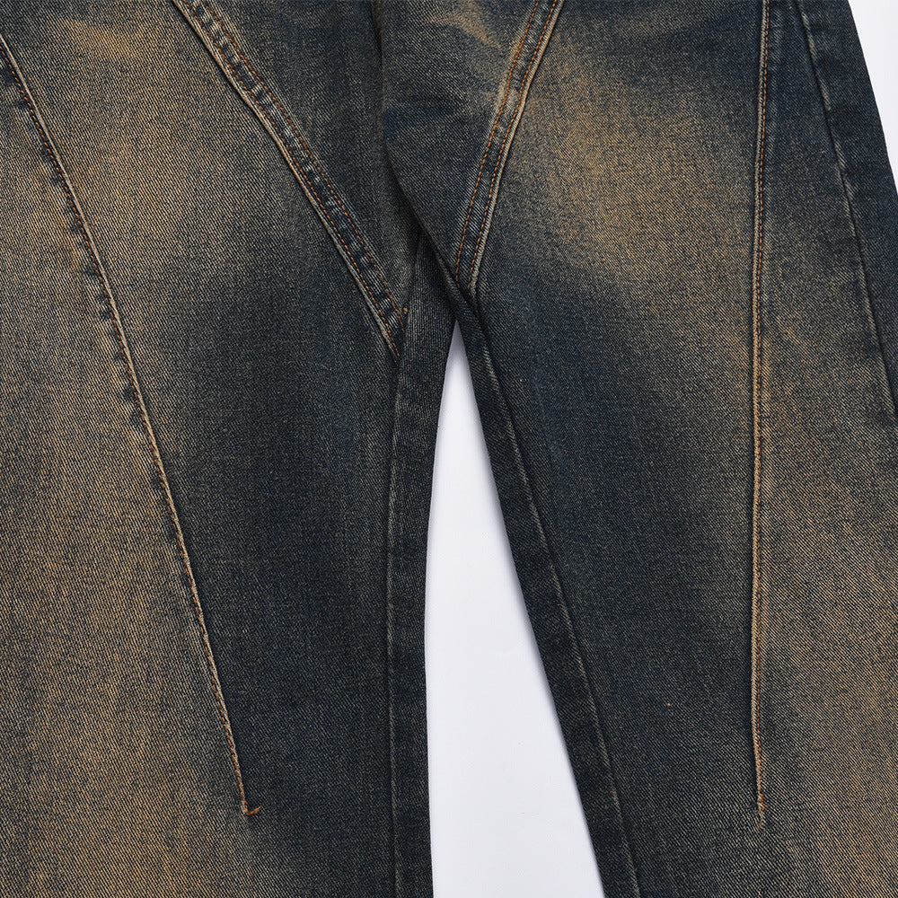 Gerade geschnittene Hose aus Ink Jet Denim für Herren