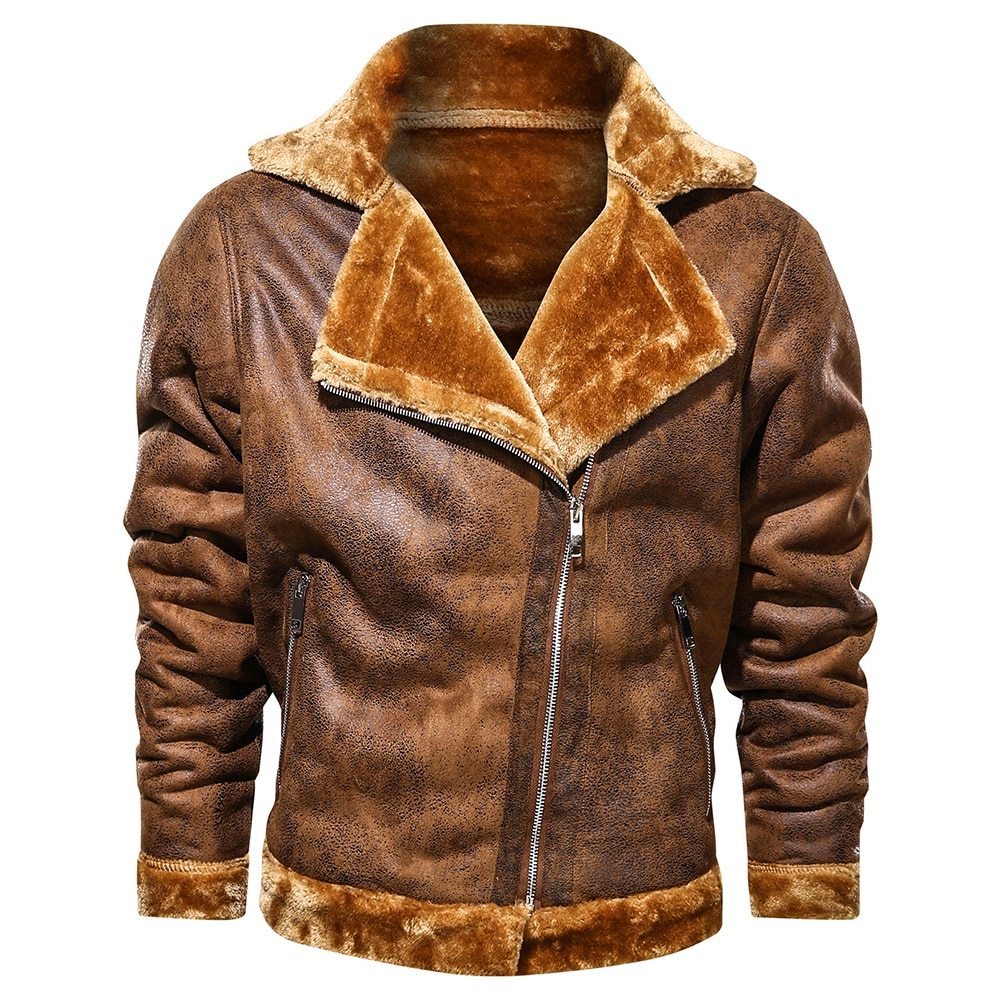 Retro Herren Winter Wildlederjacke 