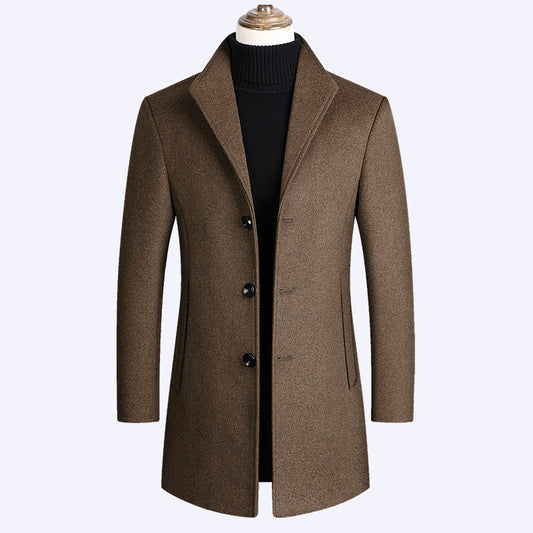 Woolen Coat Men Autumn and Winter Middle-Aged Men