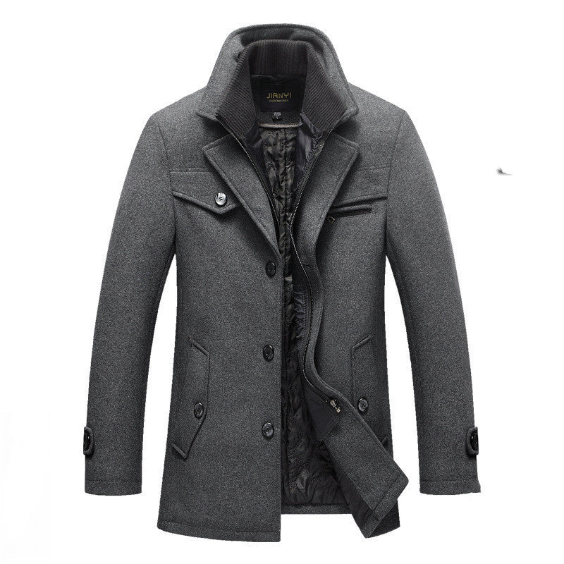 Autumn and Winter New Men's Woolen Coat Men