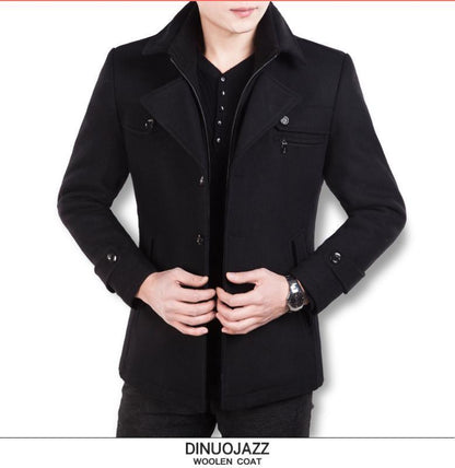 Winter men's woolen coat