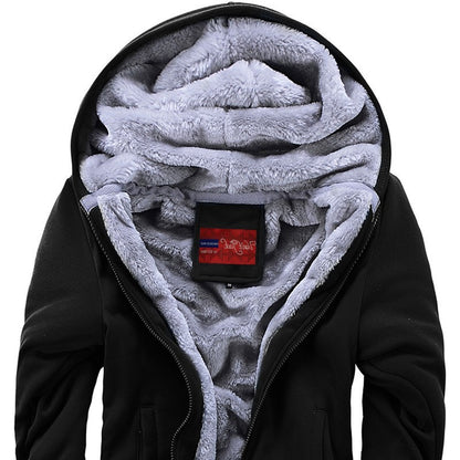 Winter Männer Hoodies Hinzufügen Wolle Jacke Mit Kapuze Mantel Männer