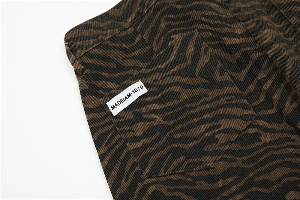 Mode Zebra-Print Casual Hosen Männer