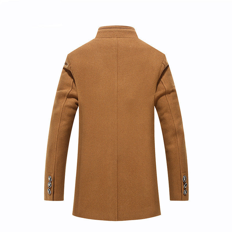 Woolen collar woollen coat for men