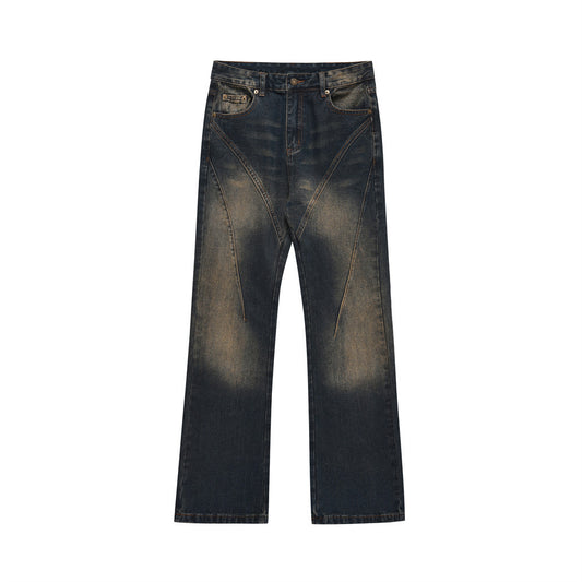 Ink Jet Denim Straight-leg Trousers Men