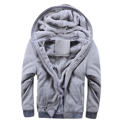 Winter Männer Hoodies Hinzufügen Wolle Jacke Mit Kapuze Mantel Männer