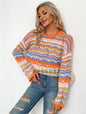 Nähpullover Loose Inter-color Rainbow Damen